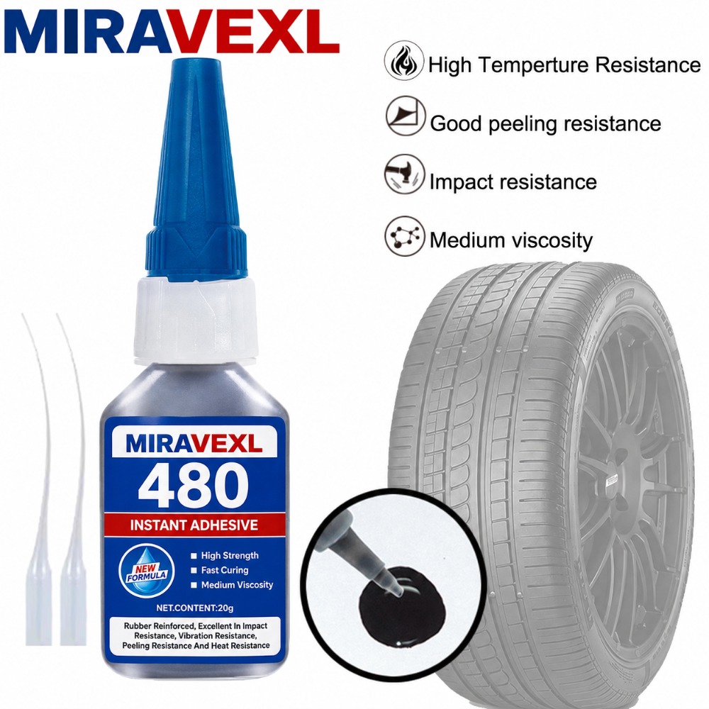 Woodworking Glue - Adesivo instantâneo preto 480, supercola de